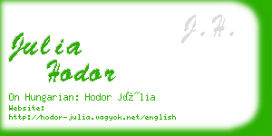 julia hodor business card